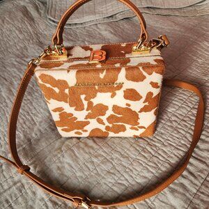 Brandon Blackwood Kendrick Trunk - NWOT - Brown Ponyhair Cowprint W/ gold